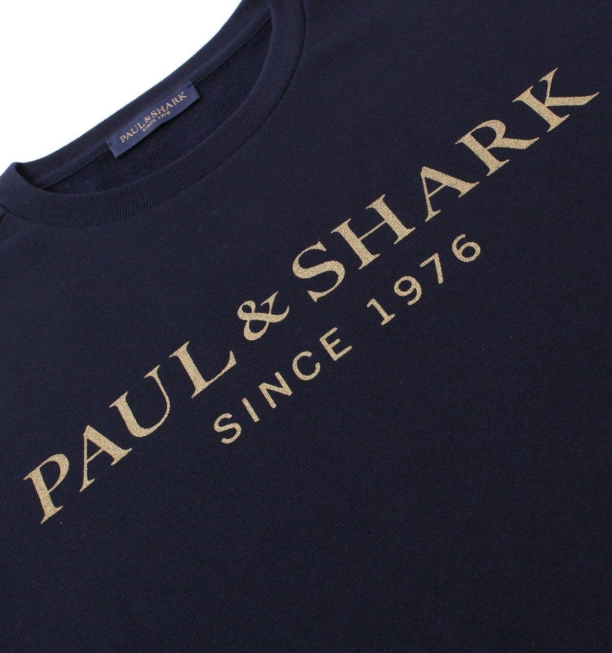 Navy and Gold Logo - Paul & Shark Navy & Gold Logo Sweatshirt