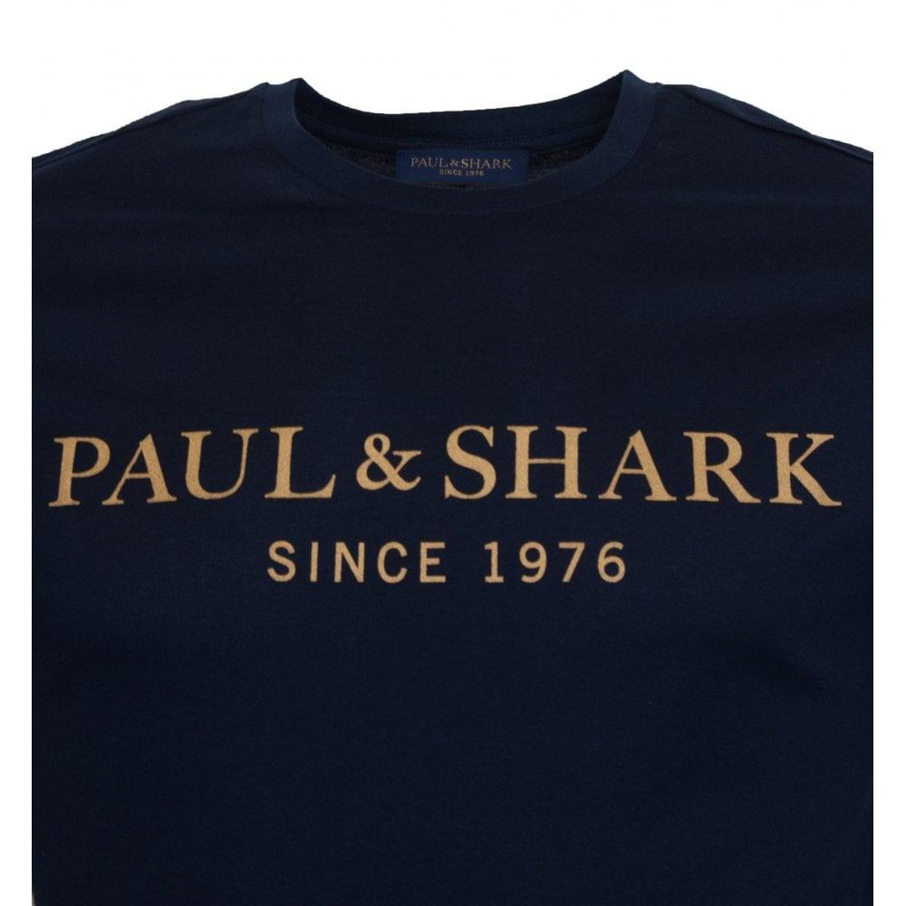 Navy and Gold Logo - Paul and Shark Gold Logo T Shirt Navy | Paul & Shark | Ragazzi