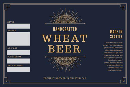 Navy and Gold Logo - Navy Blue and Gold Beer Label - Templates by Canva