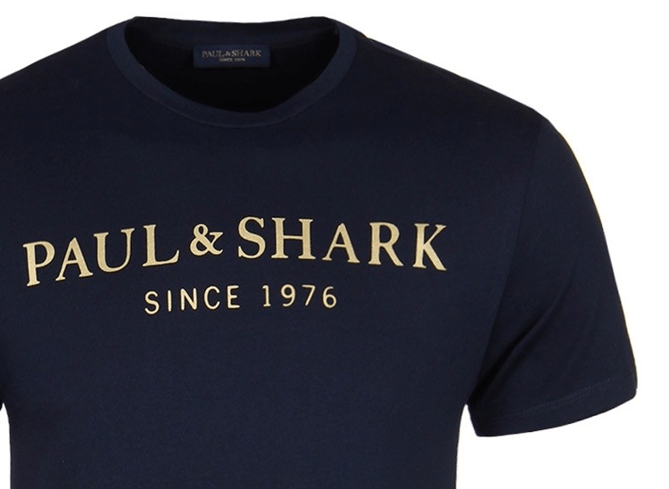 Navy and Gold Logo - Paul & Shark Gold Logo T Shirt Navy