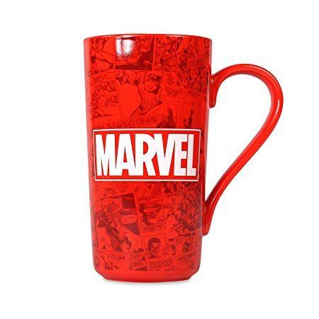Angled Red Box Logo - Marvel MUGLMV01 Logo Latte Mug, Ceramic-500ml, Red