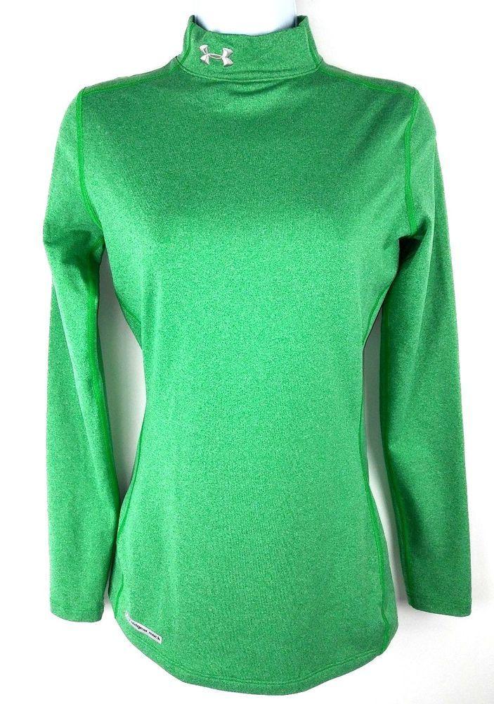 Under Armour Small Logo - Under Armour Cold Gear Womens Fitted Top Size Small Green Mock ...