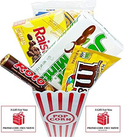 Redbox Movie Popcorn Logo - Movie Night Popcorn, Candy And Redbox Movie Gift Basket ~ Includes Movie  Theater Butter...