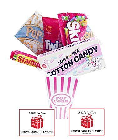 Redbox Movie Popcorn Logo - Movie Night Popcorn and Retro Cotton Candy Mike and Ikes Gift Basket With  Redbox Movie...