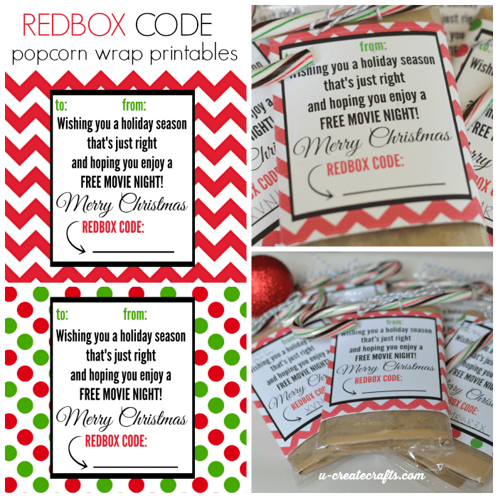 Redbox Movie Popcorn Logo - Redbox Code Popcorn Wrappers - U Create