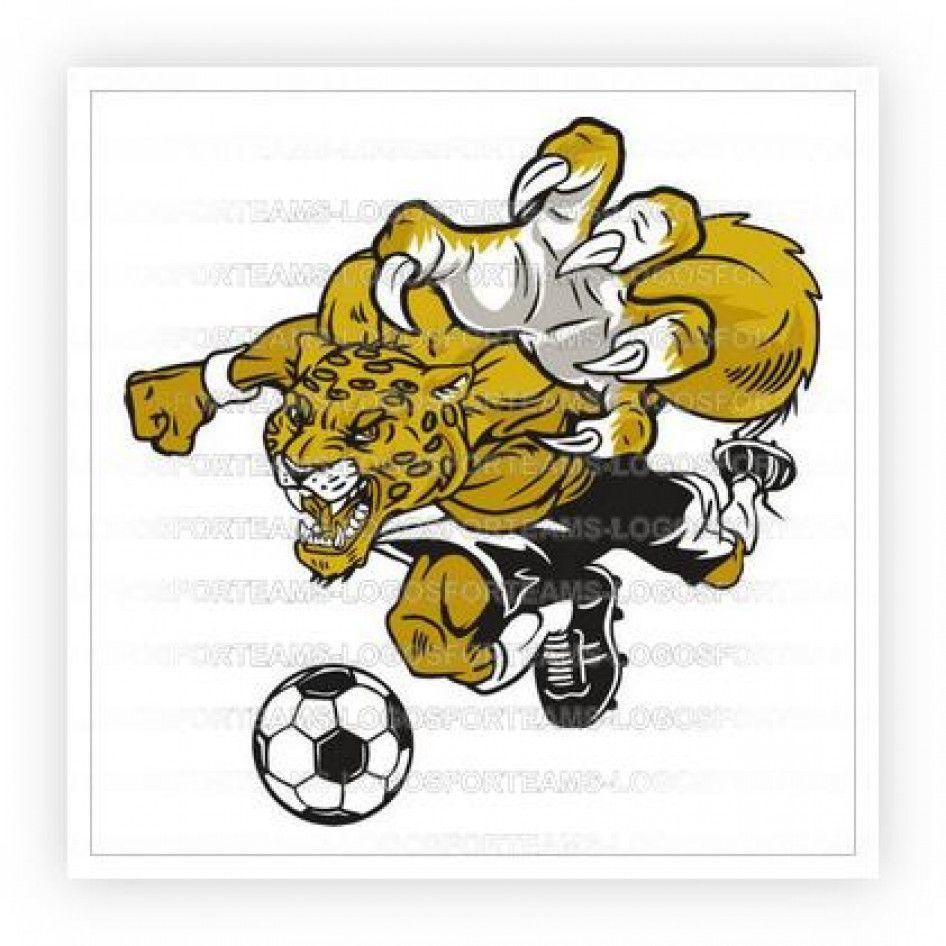 Jaguar Soccer Logo - Mascot Logo Part of Jaguar Kicking A Soccer Ball In Color