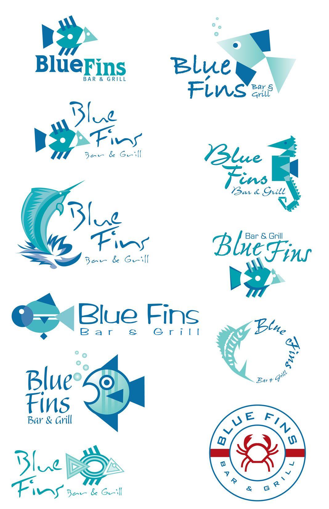 Blue Fin Restaurant Logo - J.R. Melvin - Blue Fin Logo Design