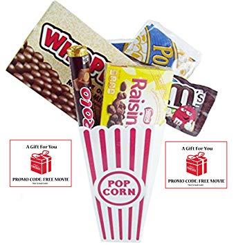 Redbox Movie Popcorn Logo - Movie Night Popcorn, Candy And Redbox Movie Gift Basket ~ Includes Movie  Theater Butter...