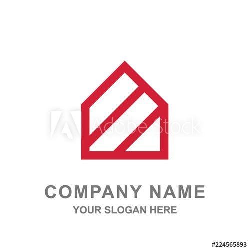 Red House Company Logo - Modern Red House Building Architecture Real Estate Logo this