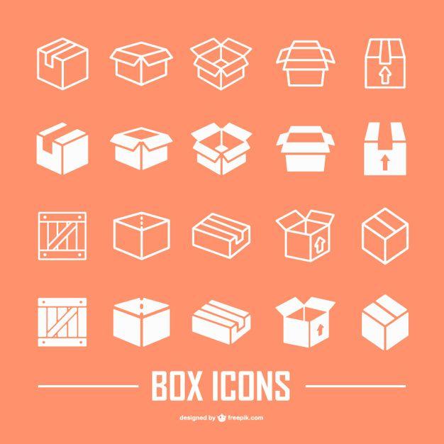 Flat Box Logo - Box flat icons collection Vector