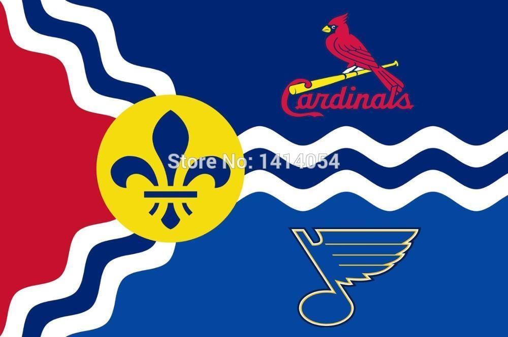 Birds STL Blues Logo - St.Louis Blues with Cardinals Flag 150X90CM NHL 3X5FT Banner 100D ...