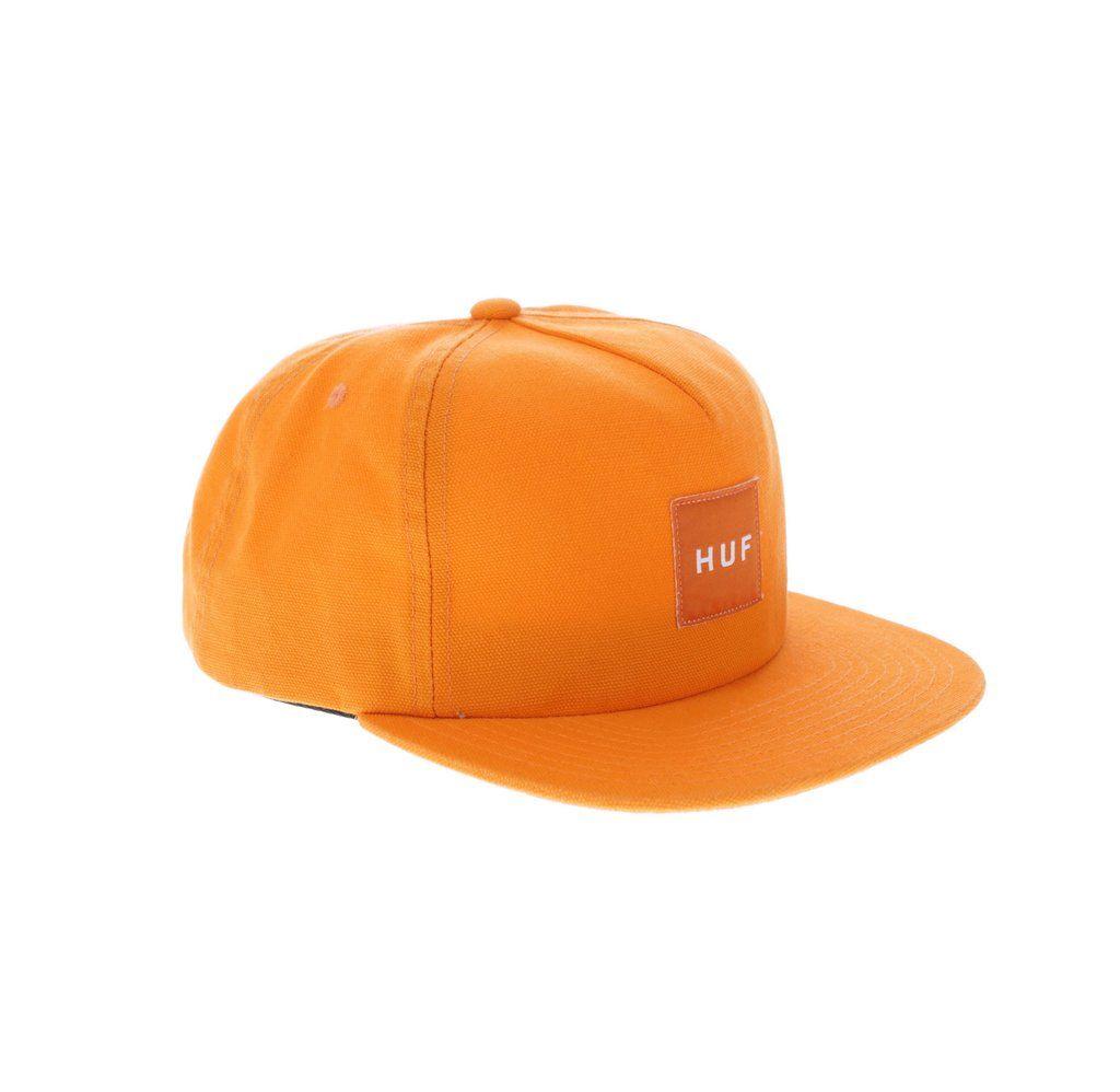 Flat Box Logo - Men's Headwear Huf Wash Canvas Box Logo Snapback Gold brim