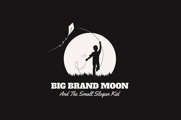 White Moon Logo - Big Brand Moon Logo ~ Logo Templates ~ Creative Market