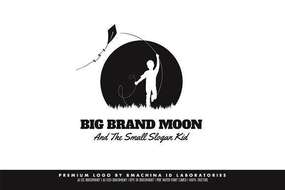 White Moon Logo - Big Brand Moon Logo ~ Logo Templates ~ Creative Market