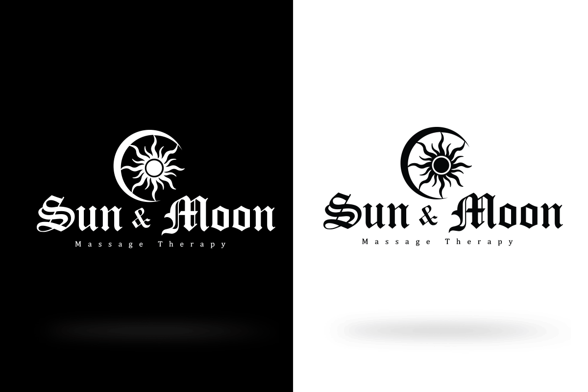 White Moon Logo - Sun & Moon Massage Therapist CI Logo Design ~ Flow Design SA