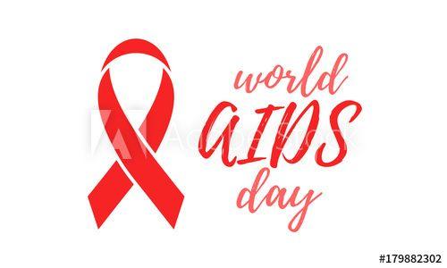 Red Ribbon Logo - World AIDS day red ribbon logo poster or banner for 1 December ...
