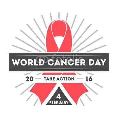 Red Ribbon Logo - World cancer day label isolated vector illustration. Red ribbon logo