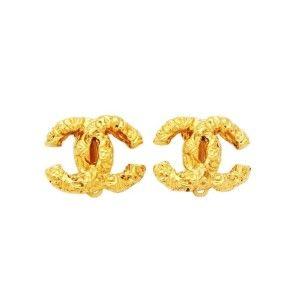 Double CC Logo - Chanel CC Logo Double C Gold Tone Hardware Clip On Earrings | Chanel ...