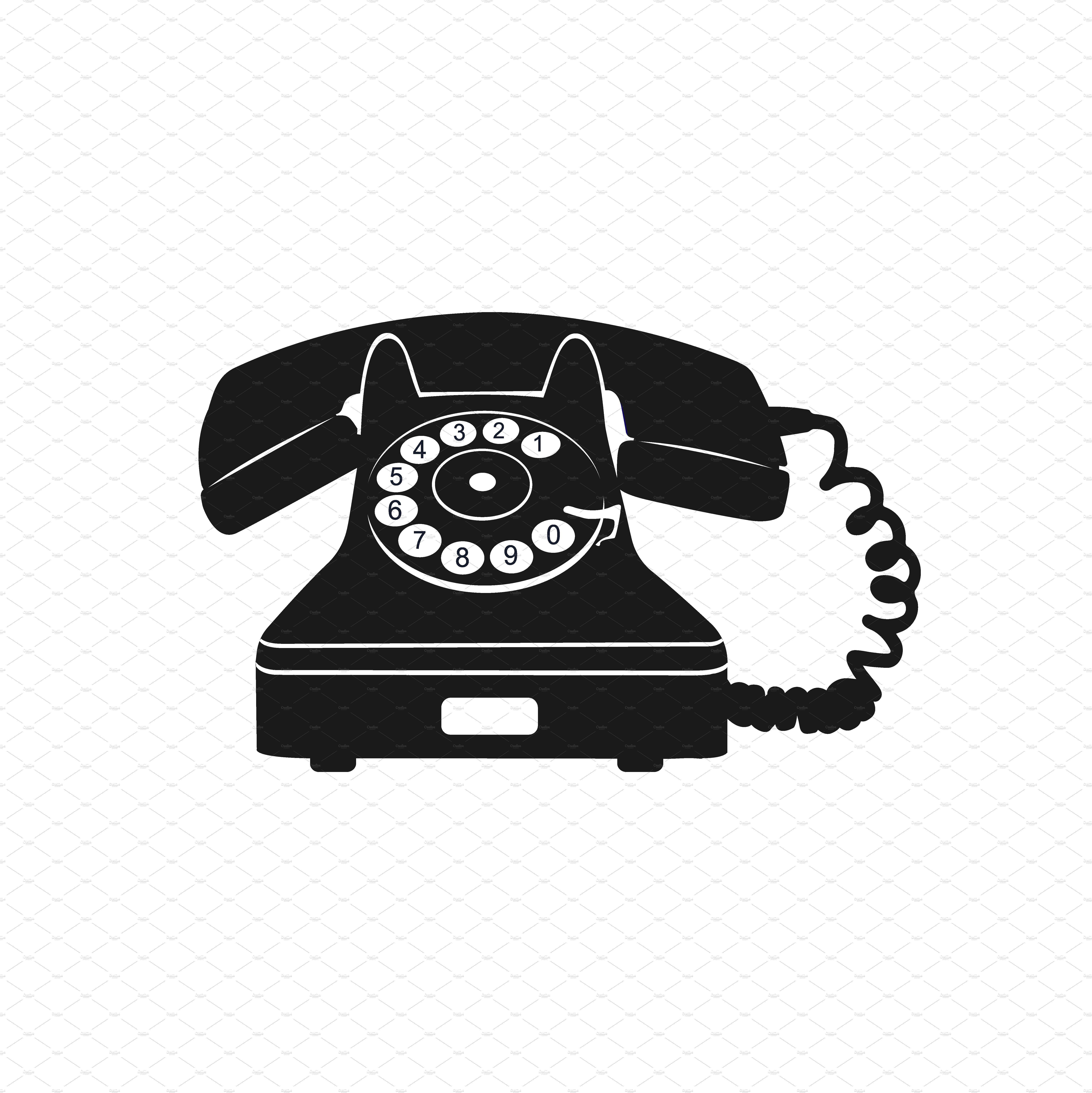 Old Telephone Logo - old telephone, icon, vector Illustrations Creative Market