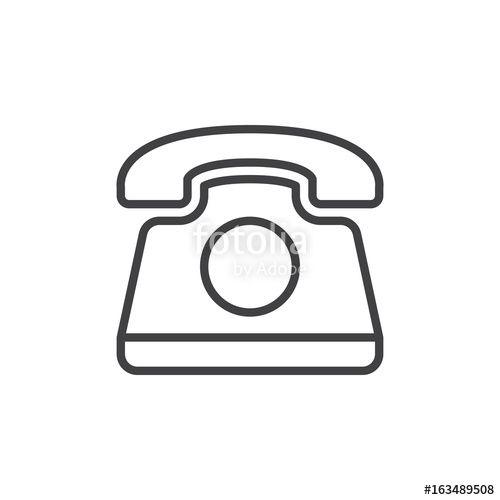 Old Telephone Logo - Old telephone line icon, outline vector sign, linear style pictogram ...