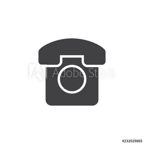 Old Telephone Logo - Old telephone vector icon. filled flat sign for mobile concept and ...