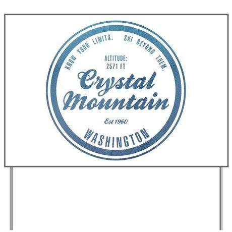 Crystal Mountain Logo - Crystal Mountain Ski Resort Yard Sign by StatesAndParks
