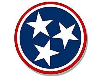 Blue Circle Star Logo - Amazon.com: American Vinyl Round RED 3 Star Tennessee Logo Sticker ...