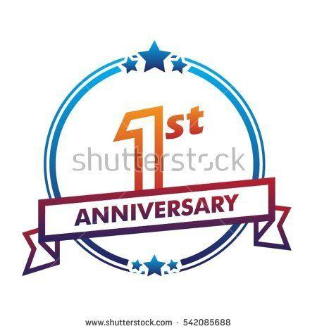 Blue Circle Star Logo - blue circle and star with purple ribbon 1st anniversary design ...