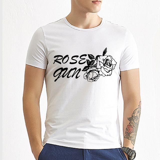 Rose Off White Brand Logo - New Arrival Guns N Roses men T Shirt Summer fashion Brand Short