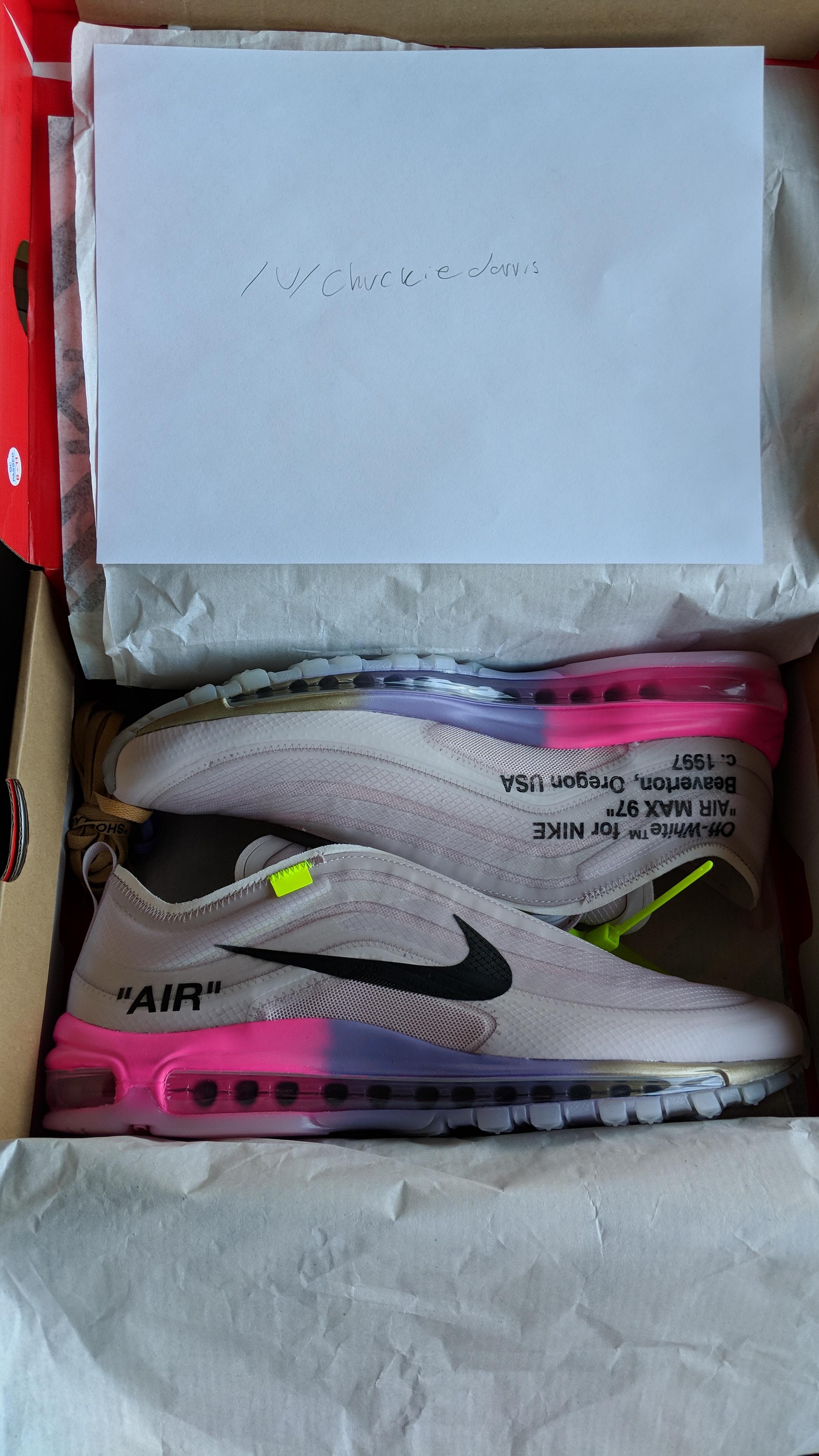 Rose Off White Brand Logo - FS] Off-White Air Max 97 Elemental Rose Serena Williams Queen Mens ...