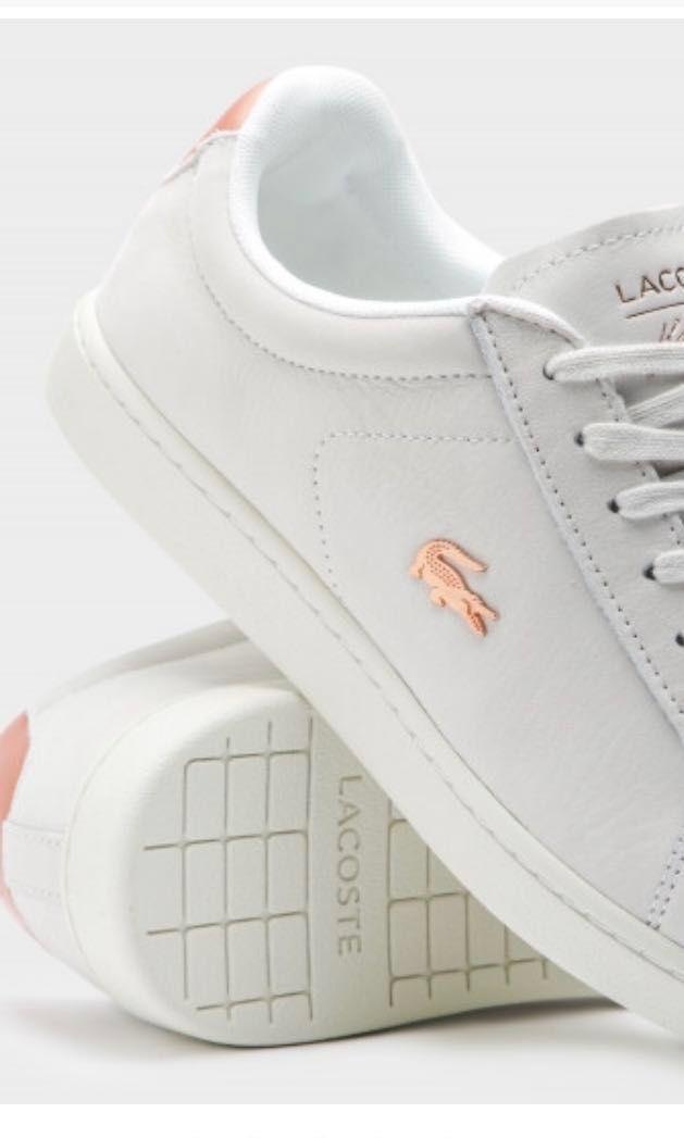 Rose Off White Brand Logo - BRAND NEW Lacoste Carnaby Evo 118 Off White + Rose Gold Sneakers ...