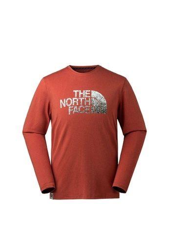 Red Man Face Logo - Buy The North Face The North Face Men L/S Logo Tee Red Long Sleeve T ...