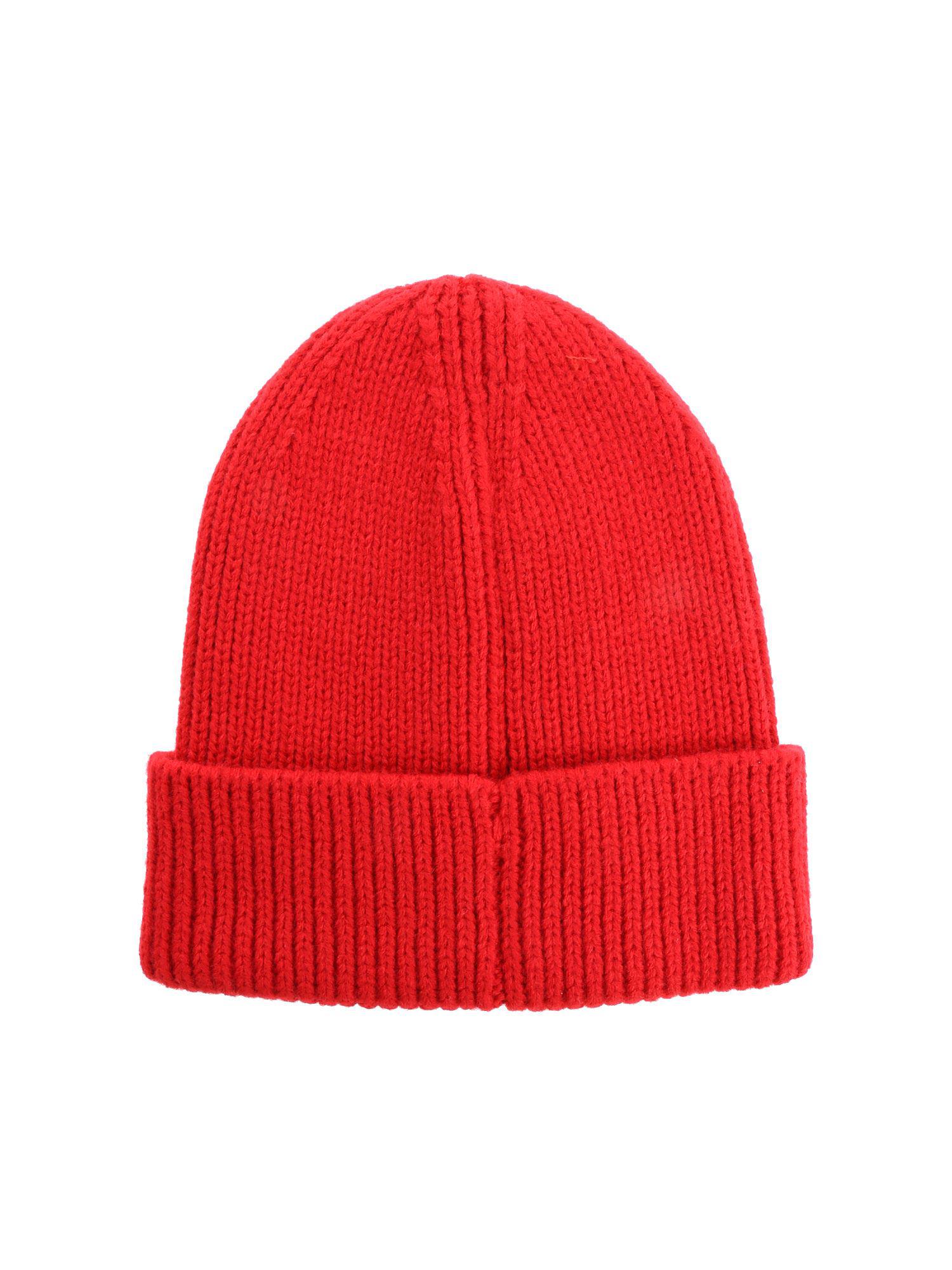 Red Man Face Logo - The North Face Red Beanie With Logo in Red for Men