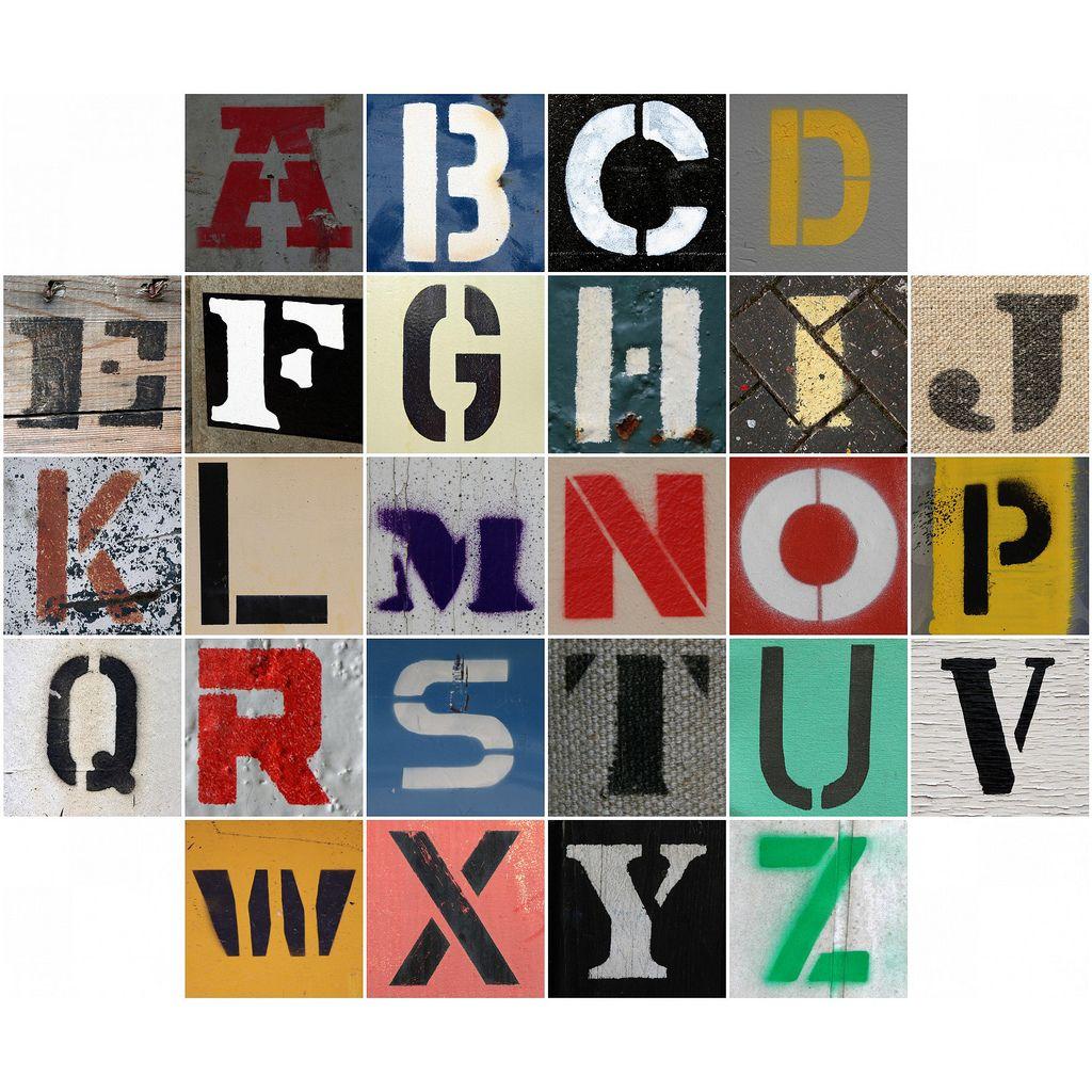 Alphabet Flickr Logo - Stencil Alphabet. A B C D E F G H I J K L M N O P Q R S T U