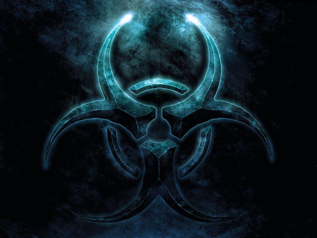 Cool Radioactive Logo - Cool Biohazard Symbol. orange biohazard symbol on black background ...