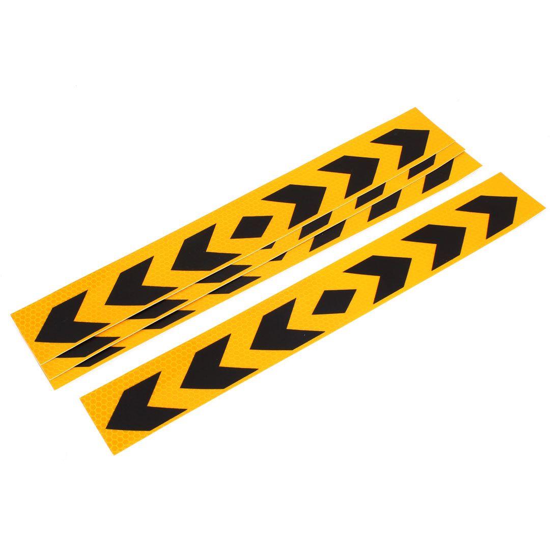 Yellow Arrow Logo - Unique Bargains 4 Pcs Auto Decor Black Yellow Arrow Pattern ...