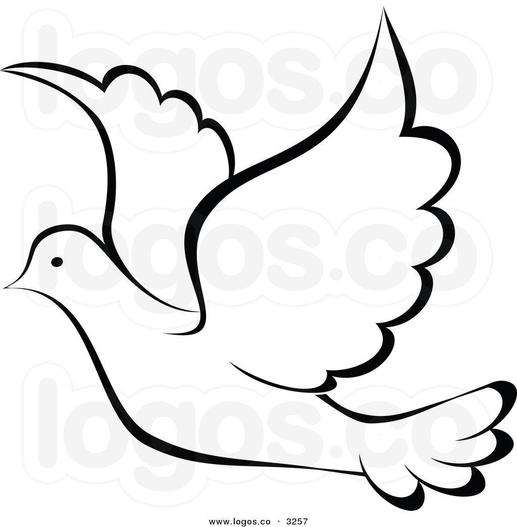 Black and White Dove Logo - Royalty Free Vector of a Black and White Flying Dove Logo ...