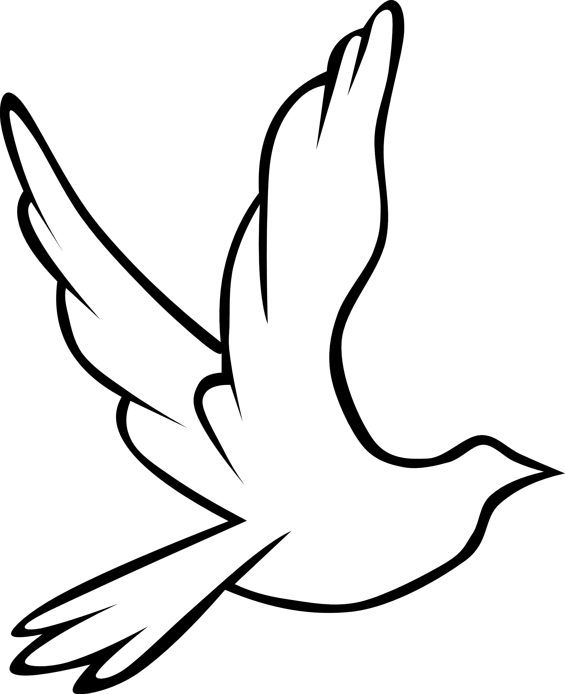 Black and White Dove Logo - Clip Art: peace dove 1 94 black white line art