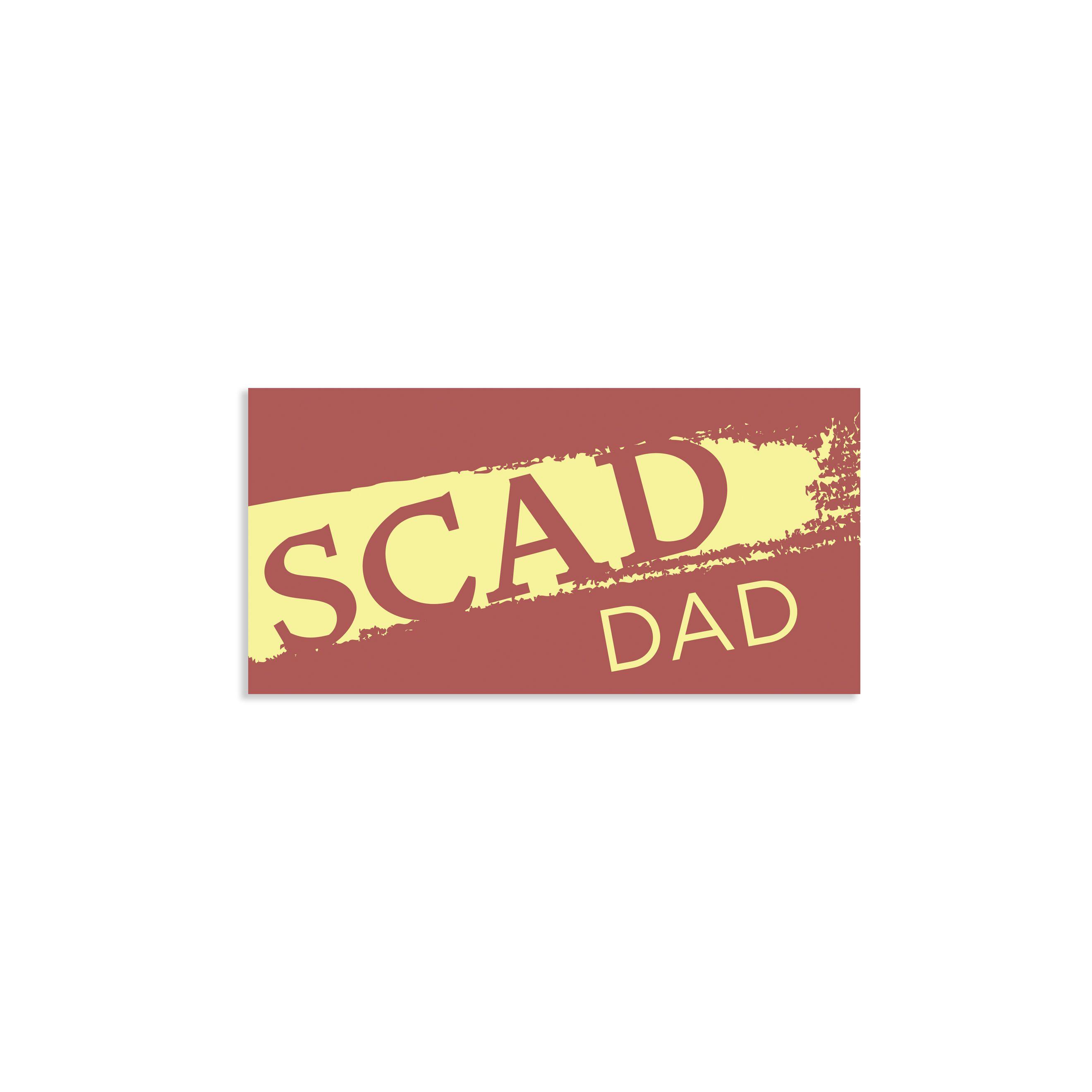 Maroon Rectangular Logo - SCAD Dad Rectangular Maroon and Yellow Decal - shopSCAD