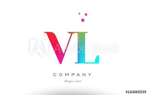 A Company with VL Logo - VL V L colored rainbow creative colors alphabet letter logo icon