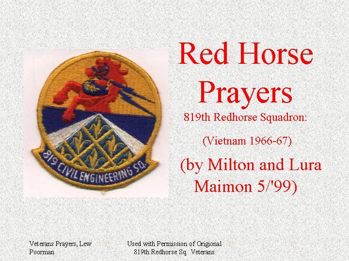 Red Horse Squadron Logo - Red Horse Squadron, USAF, RVN