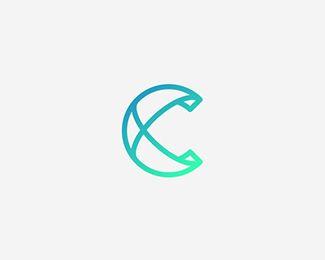 Turquoise Globe Logo - Letter C and Globe logo design Designed