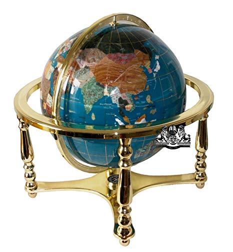 Turquoise Globe Logo - Unique Art 21 Inch Tall Turquoise Ocean Table Top Gemstone World