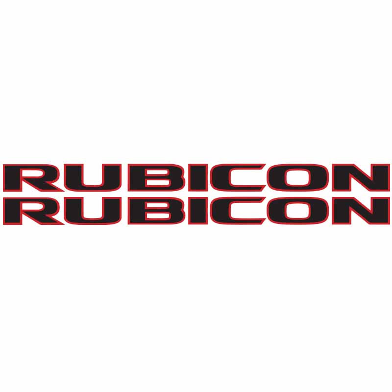 Jeep Rubicon Logo - RUBICON - Hood Decal Blk/Red | AlphaVinyl