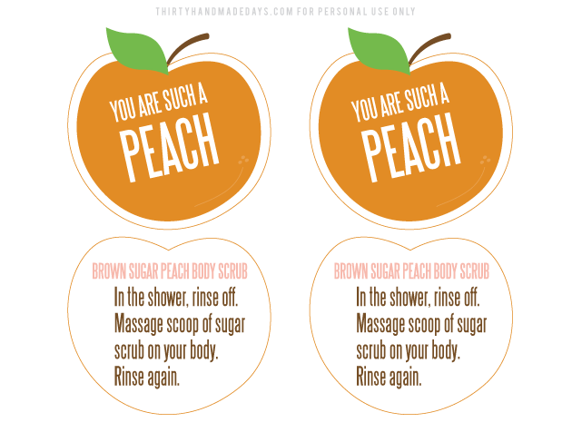 Peaches Scrubs Logo - You're a Peach Printable | printables | Printables, Gifts, Gift tags ...