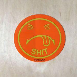 Oarnge S Circle Logo - Supreme sticker vinyl decal skateboard circle SH*T face smiley