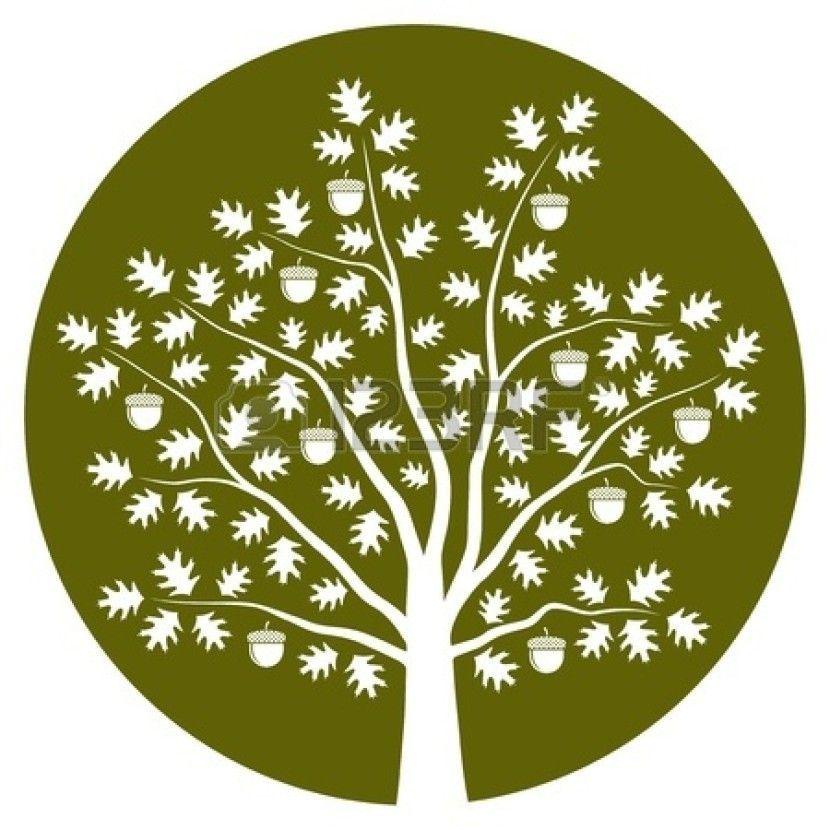 Oak Tree Circle Logo - Oak Tree Silhouette Logo Free Clipart Image. Fák. Oak tree
