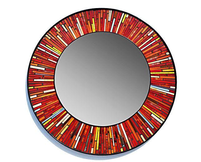 Oarnge S Circle Logo - Mosiac Oranges Circle Mirror