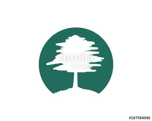 Oak Tree Circle Logo - Circle Green Oak Tree Symbol Icon Flat Logo Vector