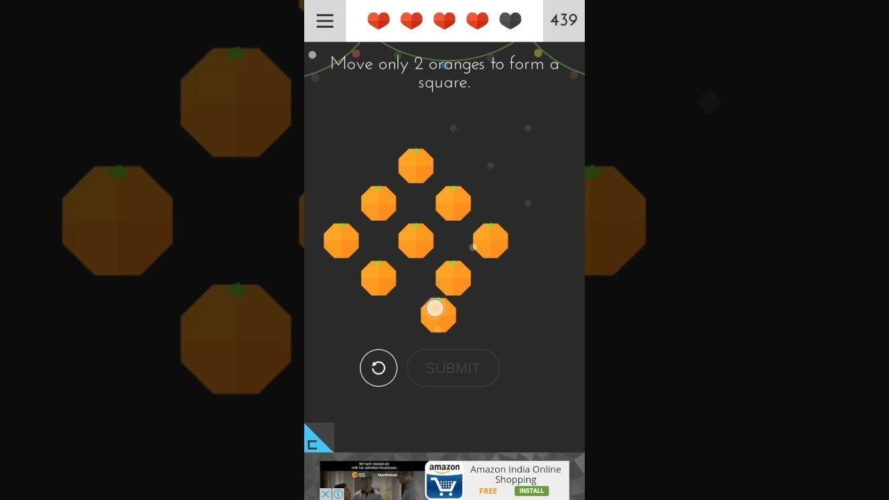 Oarnge S Circle Logo - Tricky Test 2™: Genius Brain?: Move only 2 oranges to from a square ...